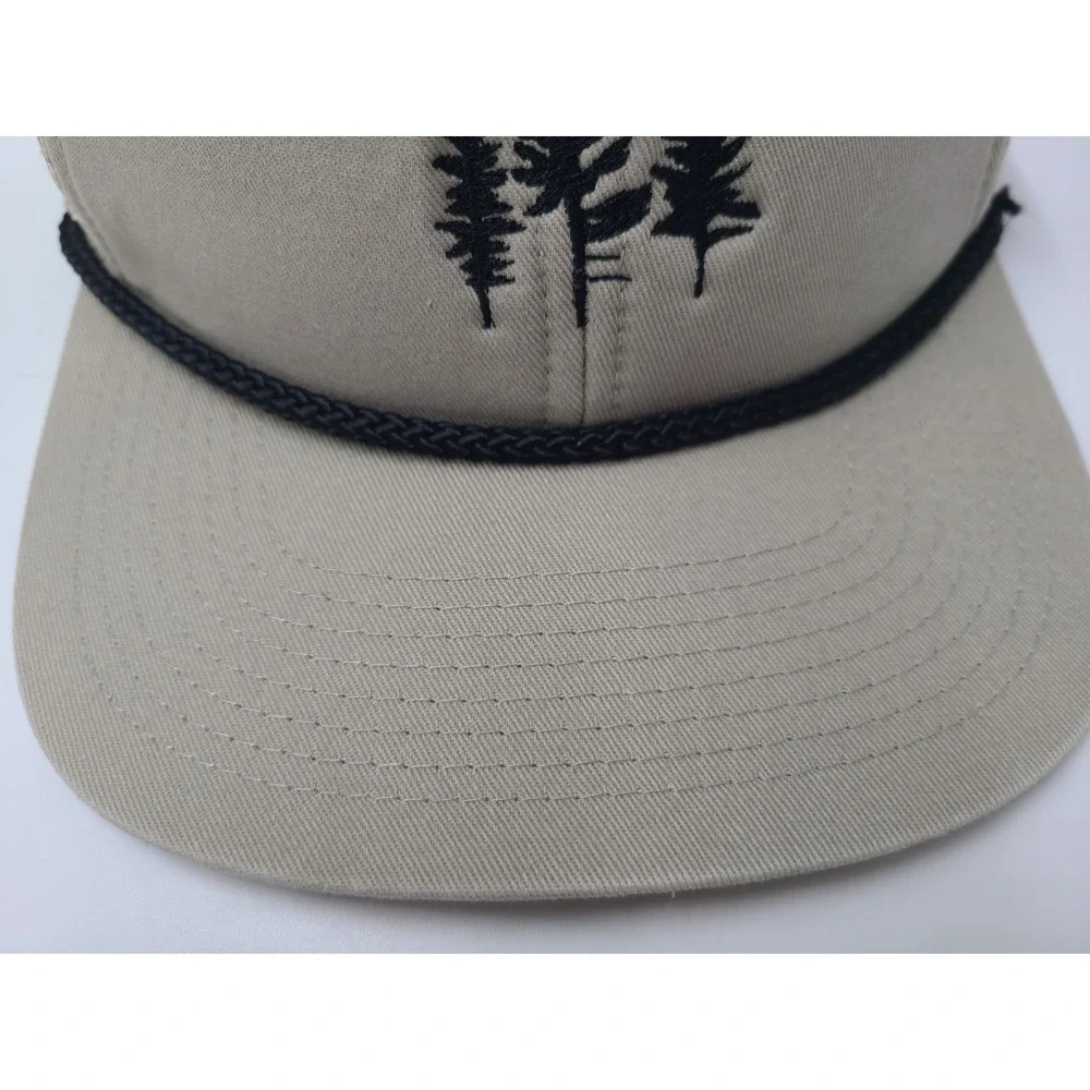 Trees Logo Paramount Apparel Rope Mesh Trucker Snapback Hat Cap Arbor Gray Beige